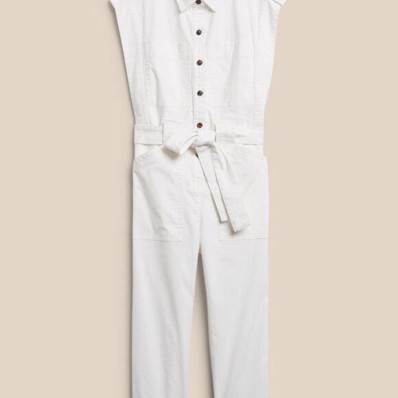BR Utility Jumpsuit in Cream/Ivory, Size XL - Picture 9 of 10